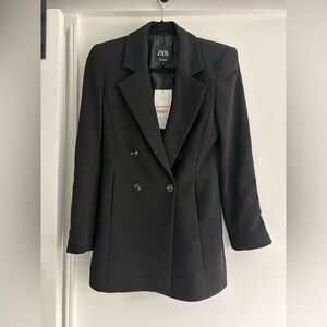 Zara Black Double-Breasted Blazer